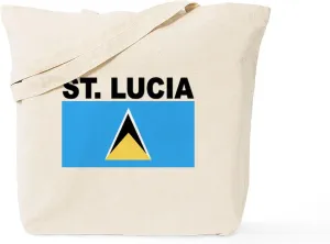 CafePress Saint Lucia Flag Tote Bag Natural Canvas Tote Bag, Reusable Shopping Bag