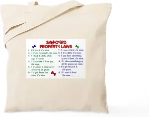 CafePress Samoyed Property Laws 2 Tote Bag Natural Canvas Tote Bag, Reusable Shopping Bag