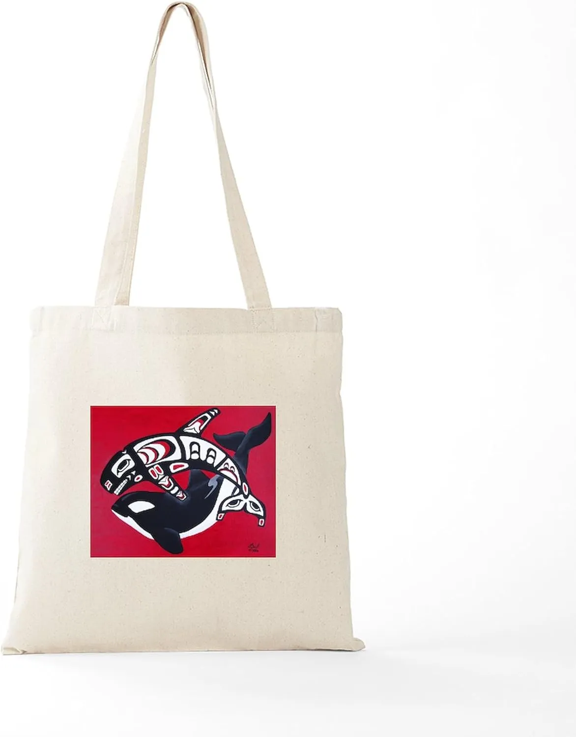 CafePress Spirit Of The Orca Tote Bag Natural Canvas Tote Bag, Reusable Shopping Bag
