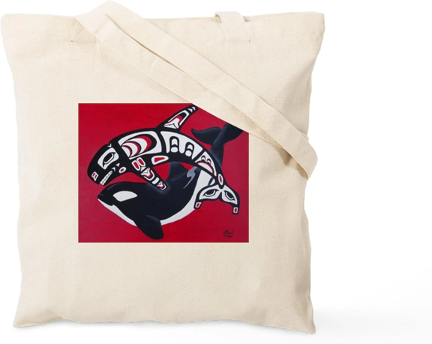 CafePress Spirit Of The Orca Tote Bag Natural Canvas Tote Bag, Reusable Shopping Bag