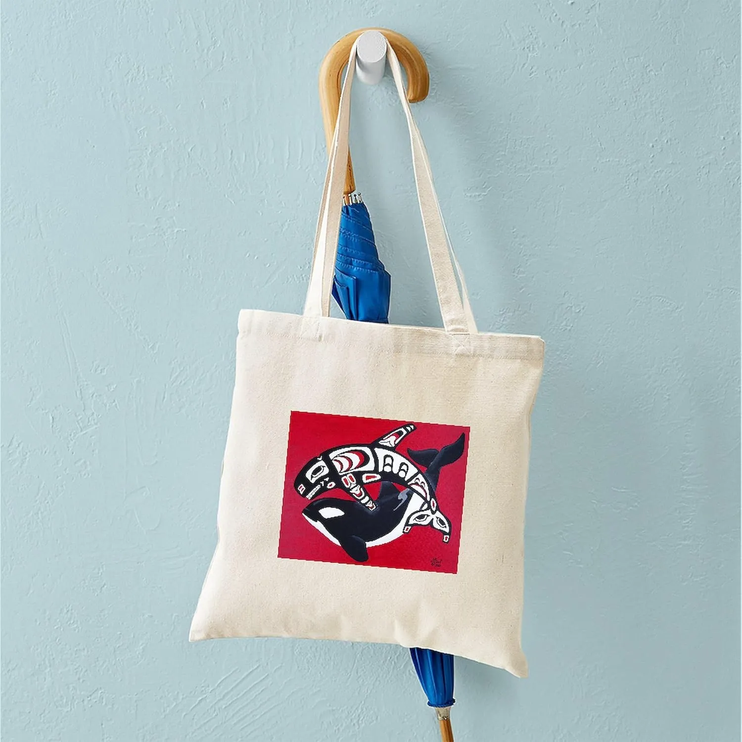 CafePress Spirit Of The Orca Tote Bag Natural Canvas Tote Bag, Reusable Shopping Bag