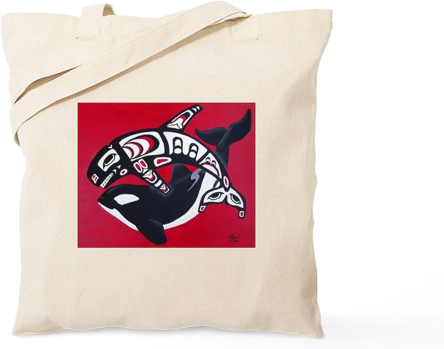 CafePress Spirit Of The Orca Tote Bag Natural Canvas Tote Bag, Reusable Shopping Bag