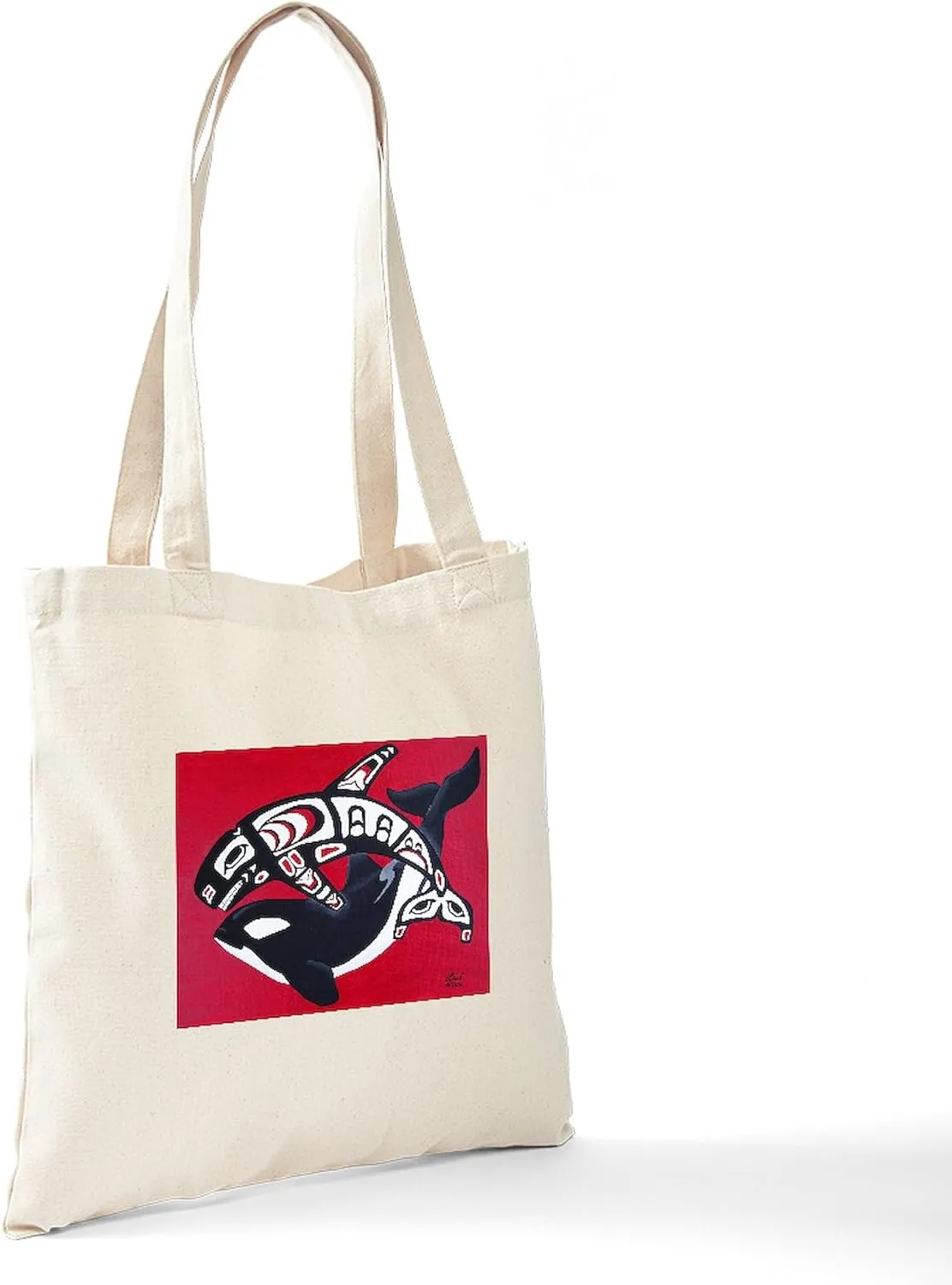 CafePress Spirit Of The Orca Tote Bag Natural Canvas Tote Bag, Reusable Shopping Bag