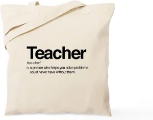 CafePress Teacher Definition Tote Bag Natural Canvas Tote Bag, Reusable Shopping Bag