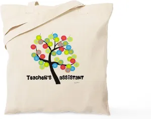 CafePress Teachers Assistant Tree Bubbles Tote Bag Natural Canvas Tote Bag, Reusable Shopping Bag