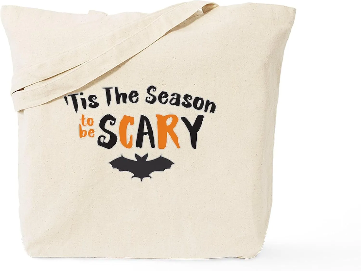 CafePress Tis The Season To Be Scary Tote Bag Natural Canvas Tote Bag, Reusable Shopping Bag