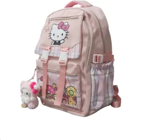 Cartoon Cute Backpack large capacity 18 Inch, With Plush Pendant Business Laptop Shoulders Backpack Travel Backpack, Srioal-6