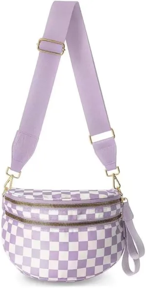 Checkered Sling Backpack Women Fanny Packs Crossbody Bags Bum Bag Cute Cross Body Hobo Shoulder Sport Wallet Purses 2025