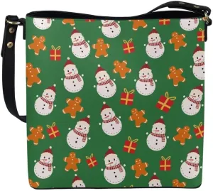 Christmas Leather Bucket Bags for Women Lady Shopping Hobo Bags Classic Shoulder Purses Handbag Crossbody Bag