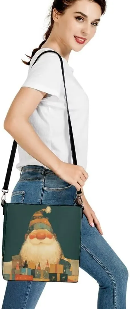 Christmas Leather Bucket Bags for Women Lady Shopping Hobo Bags Classic Shoulder Purses Handbag Crossbody Bag