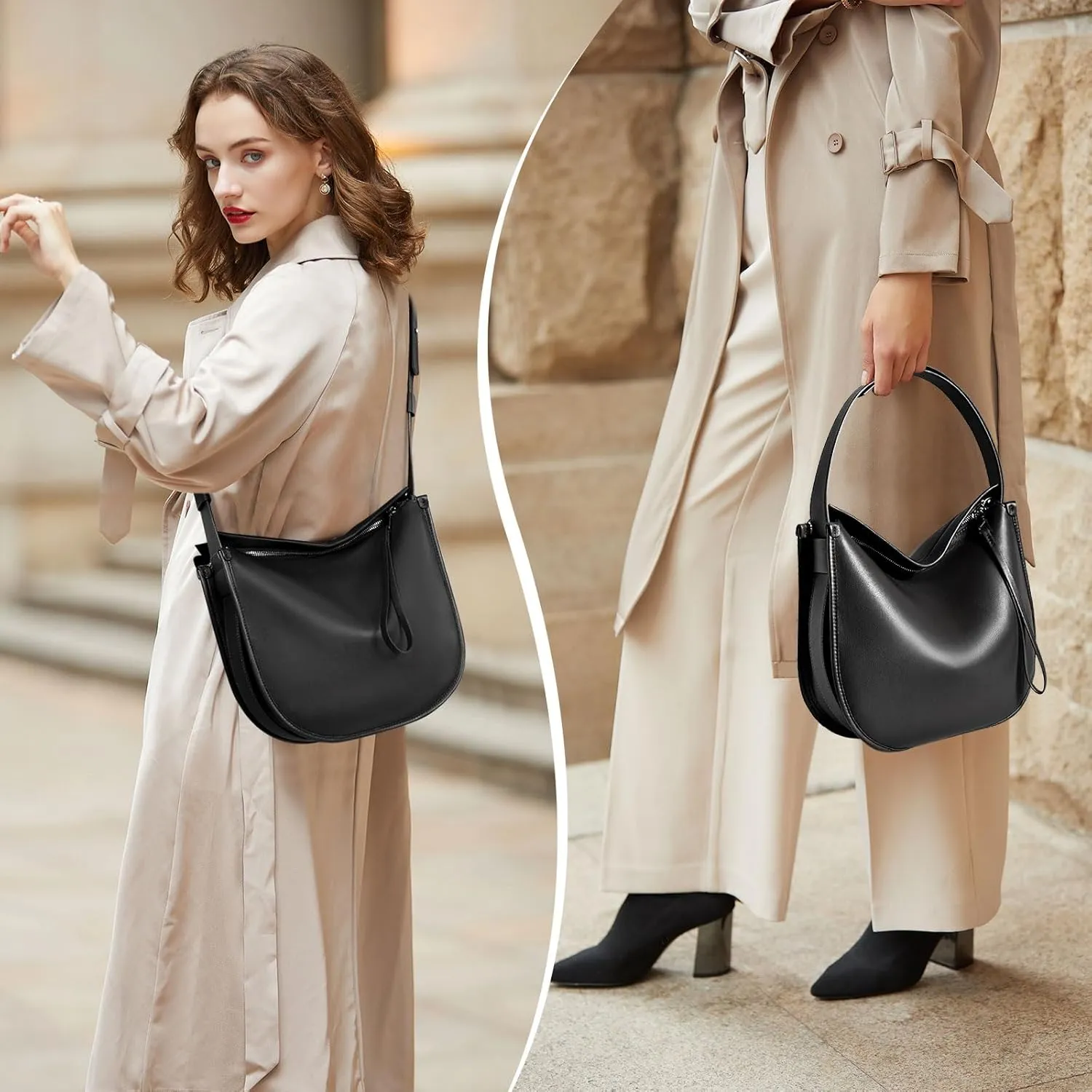 cjc Tote Bag, Modern Tote Bag for Women, Leather Tote Bag for Work,Tote Bag with Zipper Shoulder Bag, Leather Tote Bags Daily