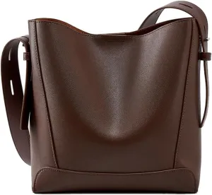Classic Bucket Bags for Women Large Capacity Crossbody Bags for Women Hobo Bag Shoulder Bag Casual Tote Bag Handbag (Coffee)