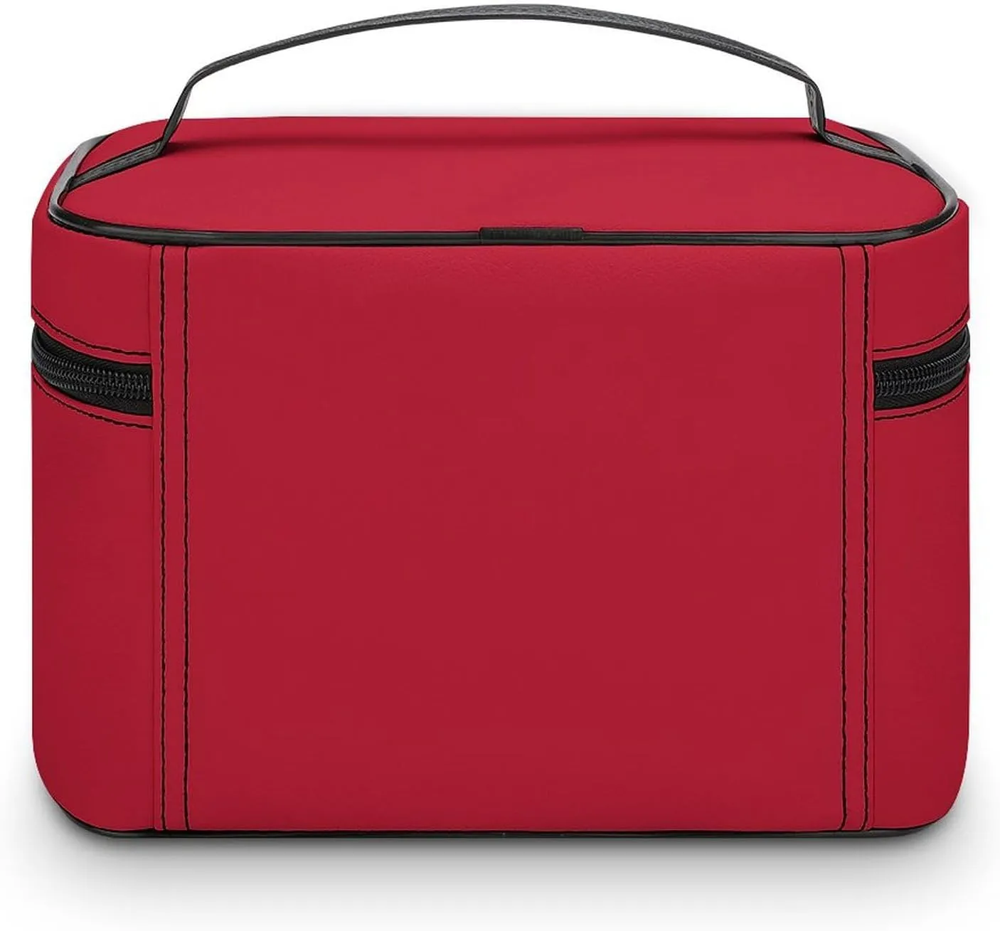 Classic Solid Red Makeup Bag, Portable Travel Cosmetic Case Zipper Toiletry Bag for Women Girls