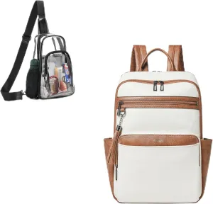 Clear Crossbody Bags for Women Leather Laptop Backpack for Women 15.6 inch Laptop Backpacks