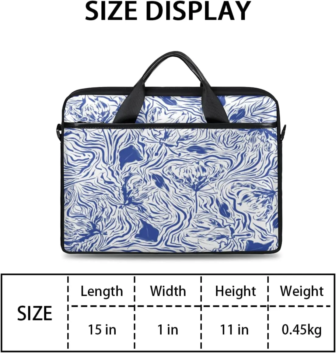 Colorful Hand Drawn Boho Laptop Shoulder Messenger Bag Waterproof Laptop Briefcase with Handle and Padded Strap Case Sleeve