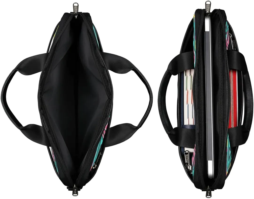 Colorful Hand Drawn Boho Laptop Shoulder Messenger Bag Waterproof Laptop Briefcase with Handle and Padded Strap Case Sleeve