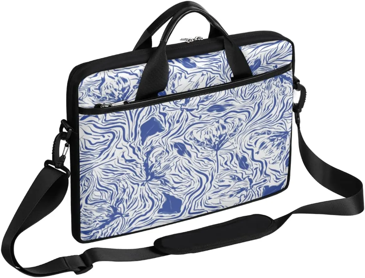 Colorful Hand Drawn Boho Laptop Shoulder Messenger Bag Waterproof Laptop Briefcase with Handle and Padded Strap Case Sleeve