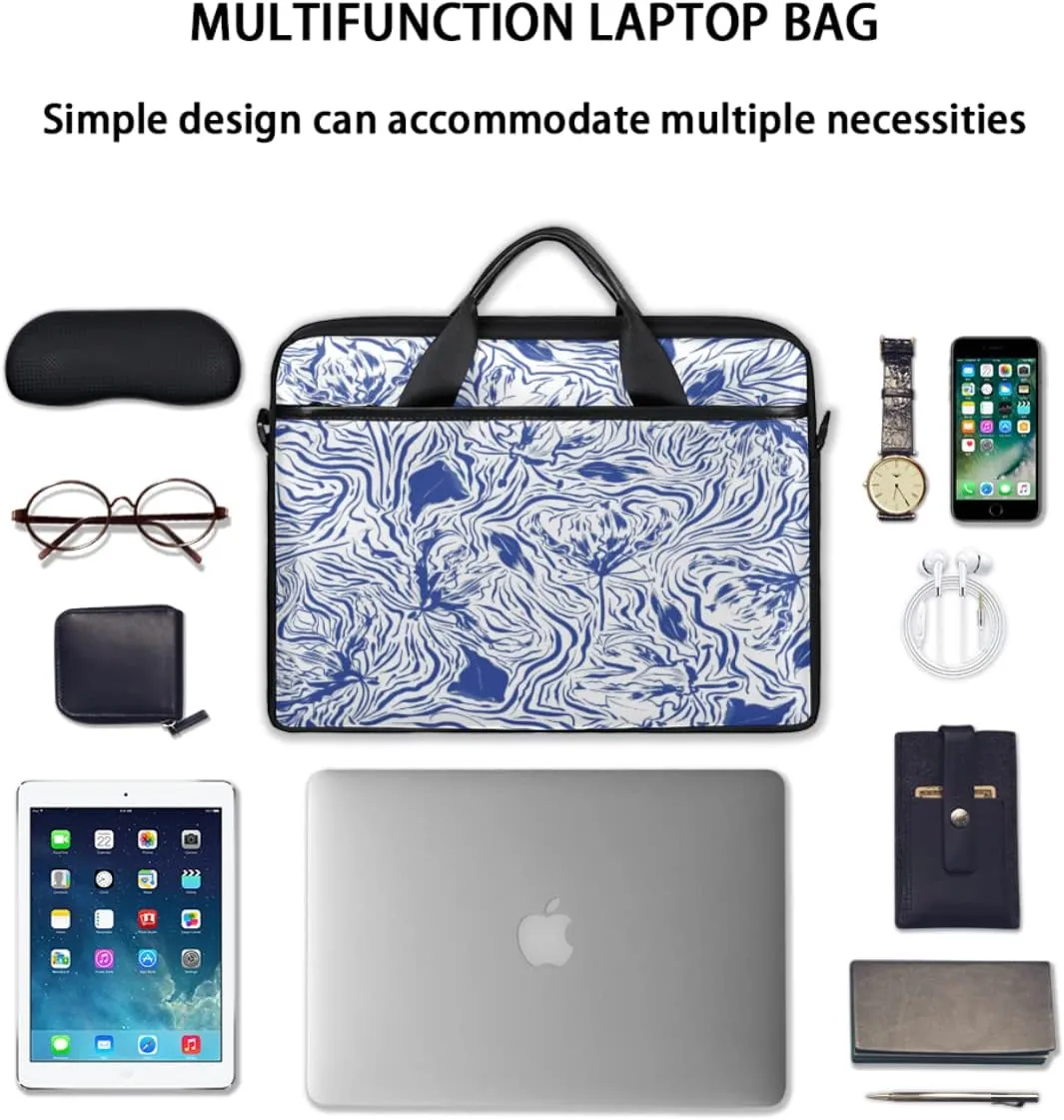 Colorful Hand Drawn Boho Laptop Shoulder Messenger Bag Waterproof Laptop Briefcase with Handle and Padded Strap Case Sleeve