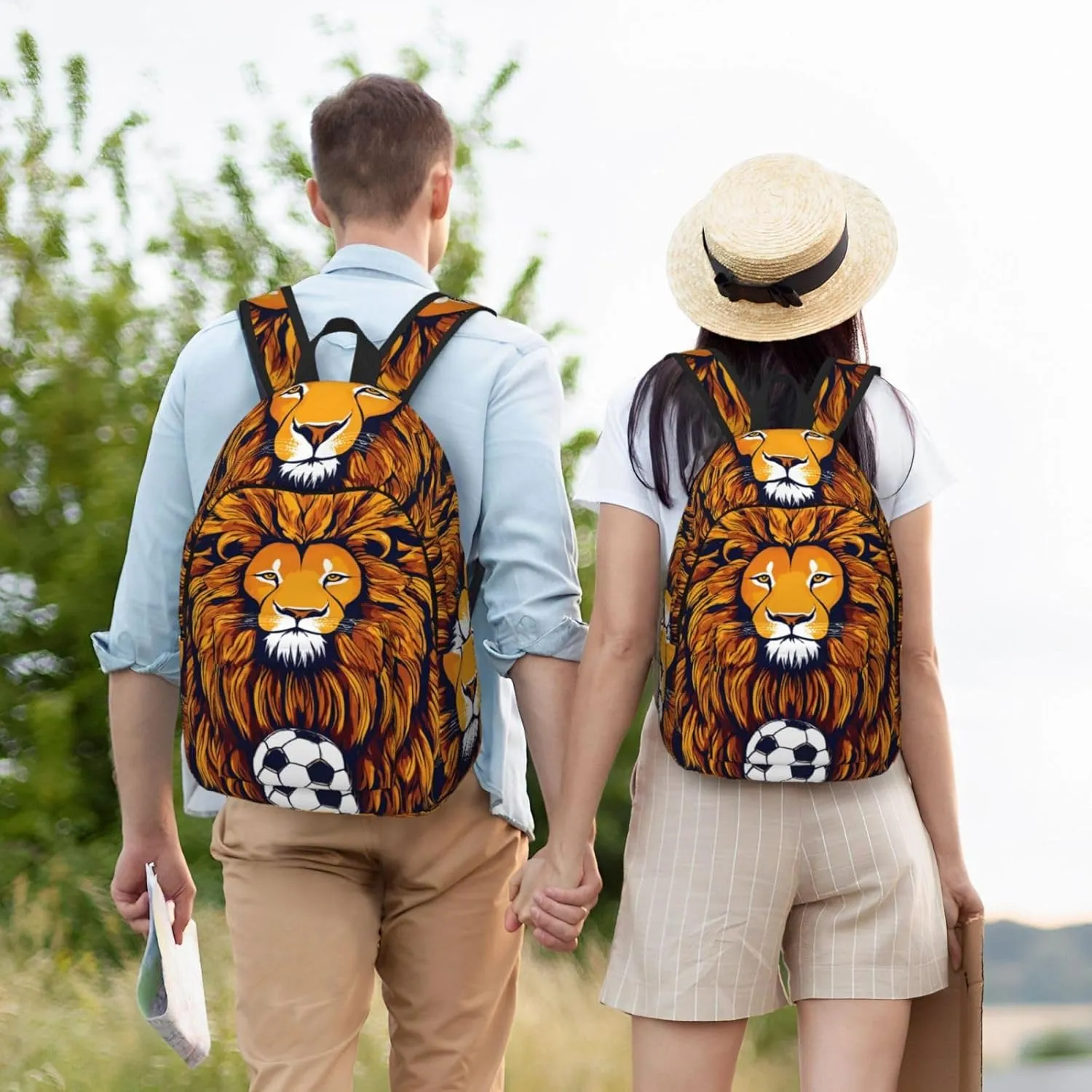 Cool Lion print Hiking Backpack Casual Daypack Outdoor Travel Backpacks Bookbag for Men Women Adult
