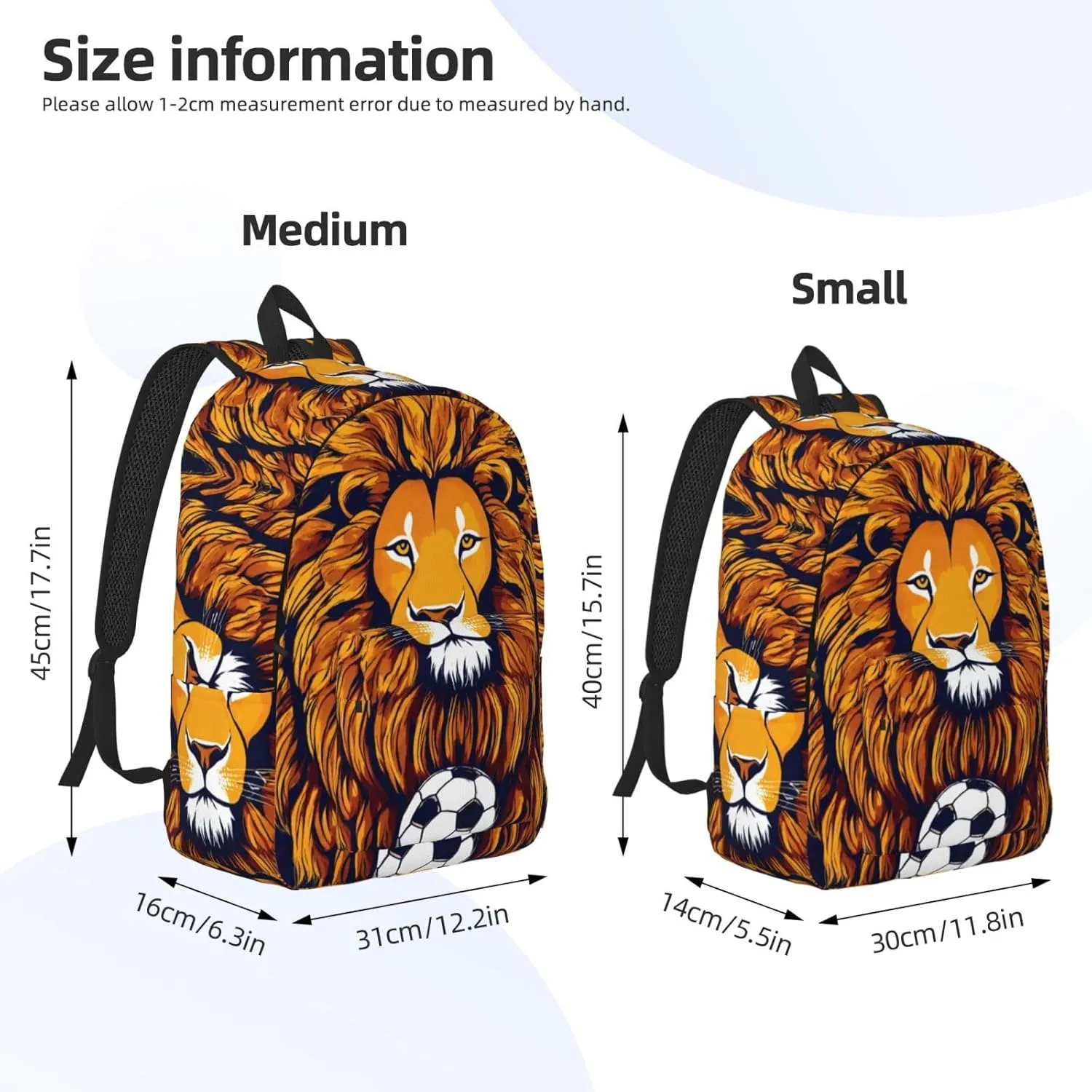 Cool Lion print Hiking Backpack Casual Daypack Outdoor Travel Backpacks Bookbag for Men Women Adult