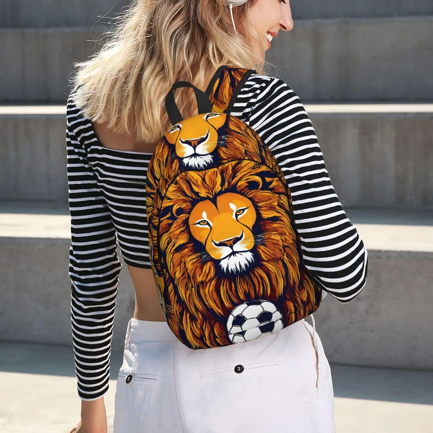 Cool Lion print Hiking Backpack Casual Daypack Outdoor Travel Backpacks Bookbag for Men Women Adult