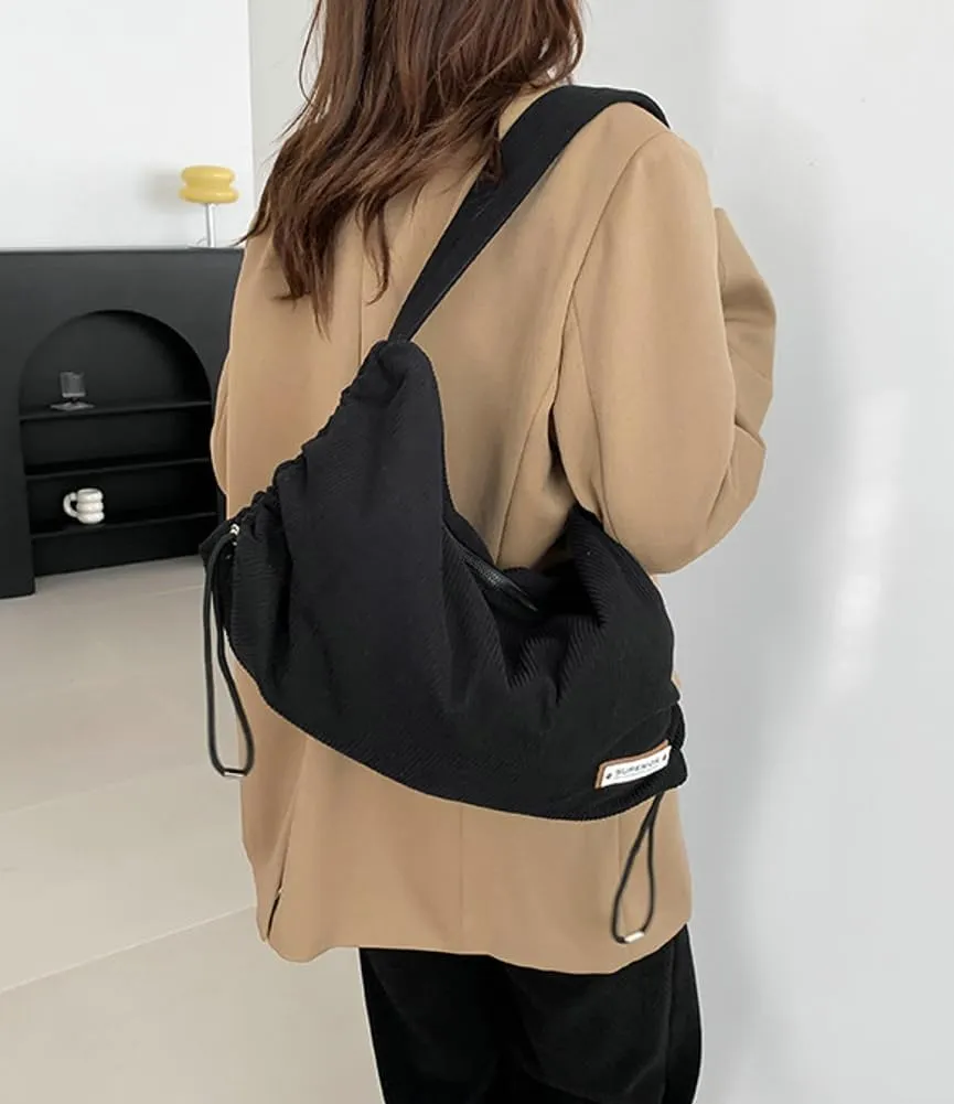 Corduroy Hobo Bags for Women Slouchy Under Arm Shoulder Bag Crescent Tote Bag Classic Clutch Purse Handbag for Travel Work