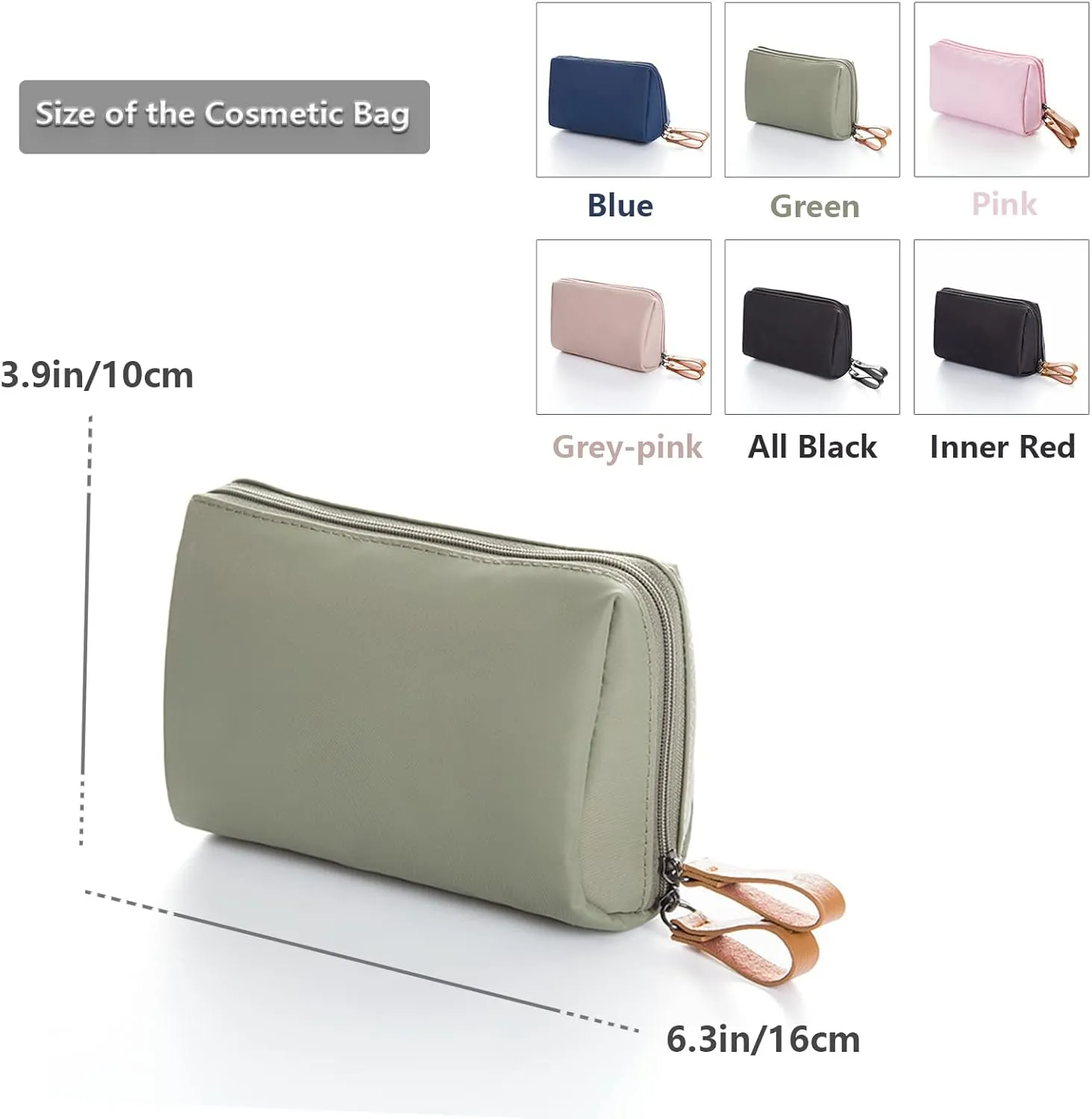 Cosmetic Beauty Bag for Purse Travel Handy Makeup Pouch for Women Girls (Green)