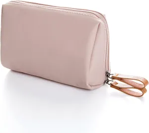 Cosmetic Beauty Bag for Purse Travel Handy Makeup Pouch for Women Girls (Grey-pink)