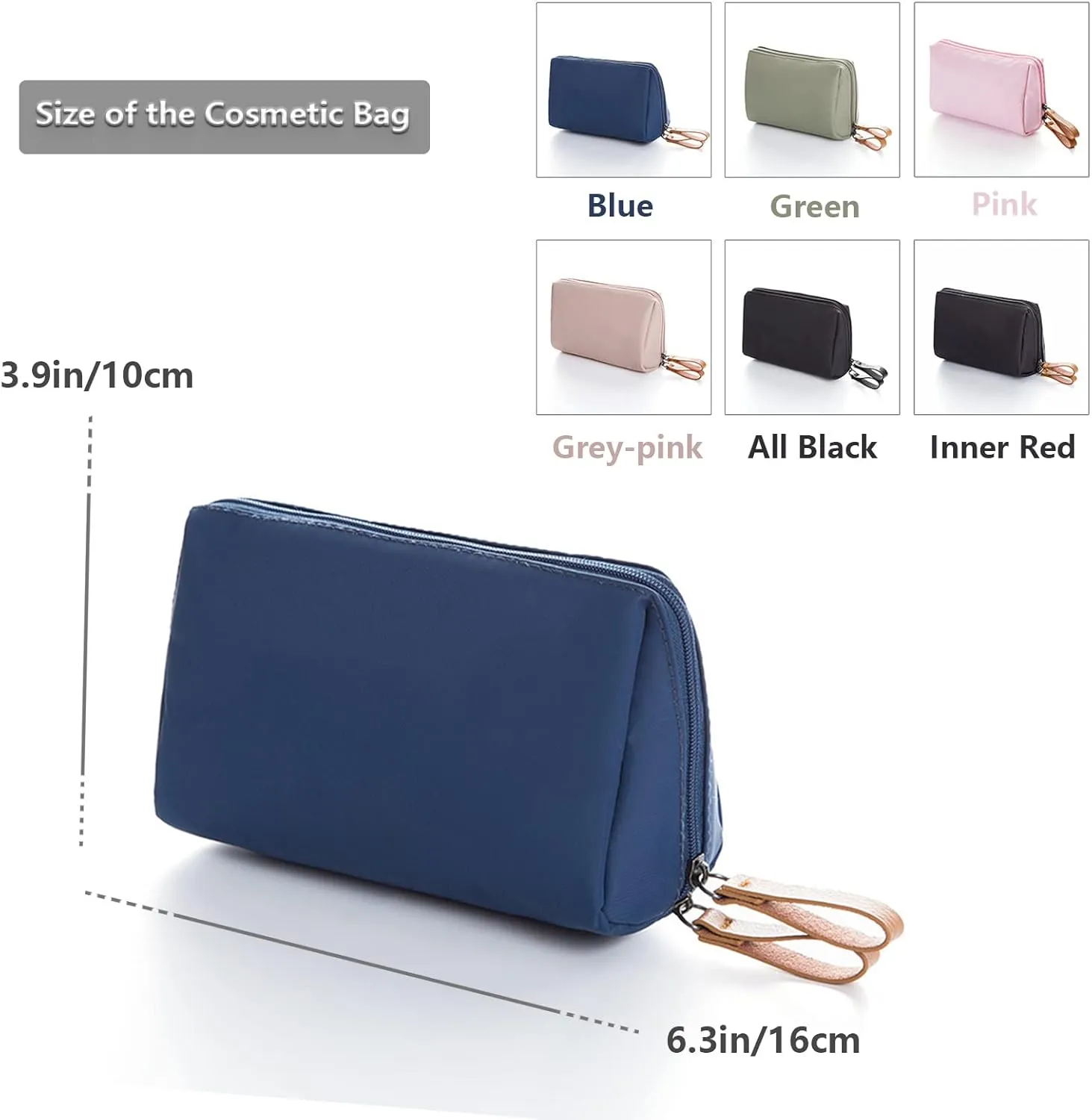 Cosmetic Beauty Bag for Purse Travel Handy Makeup Pouch for Women Girls (Navy Blue)