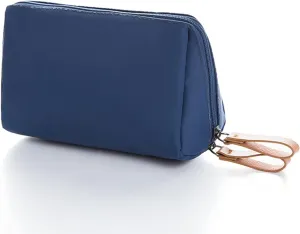 Cosmetic Beauty Bag for Purse Travel Handy Makeup Pouch for Women Girls (Navy Blue)