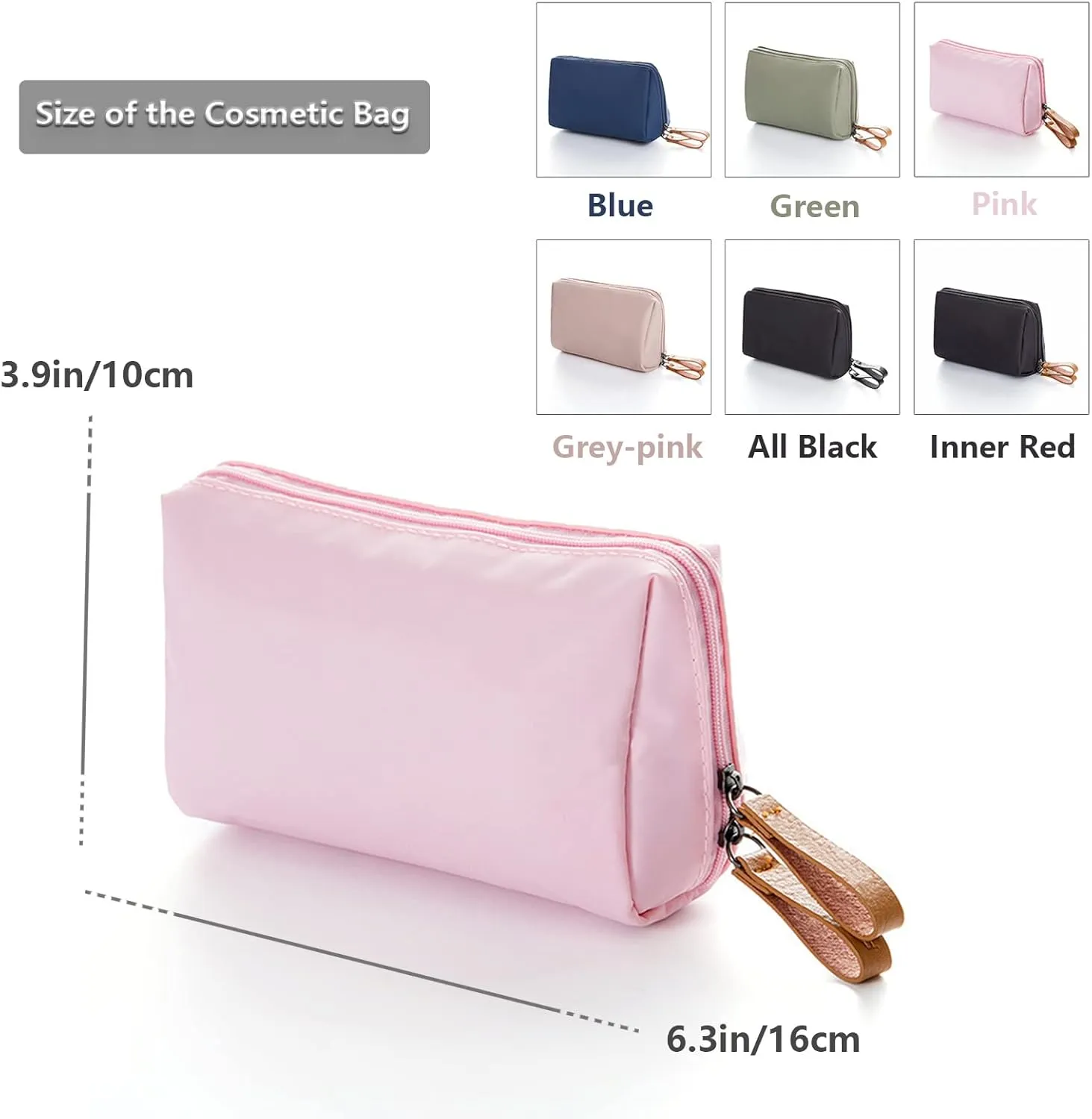 Cosmetic Beauty Bag for Purse Travel Handy Makeup Pouch for Women Girls (Pink)