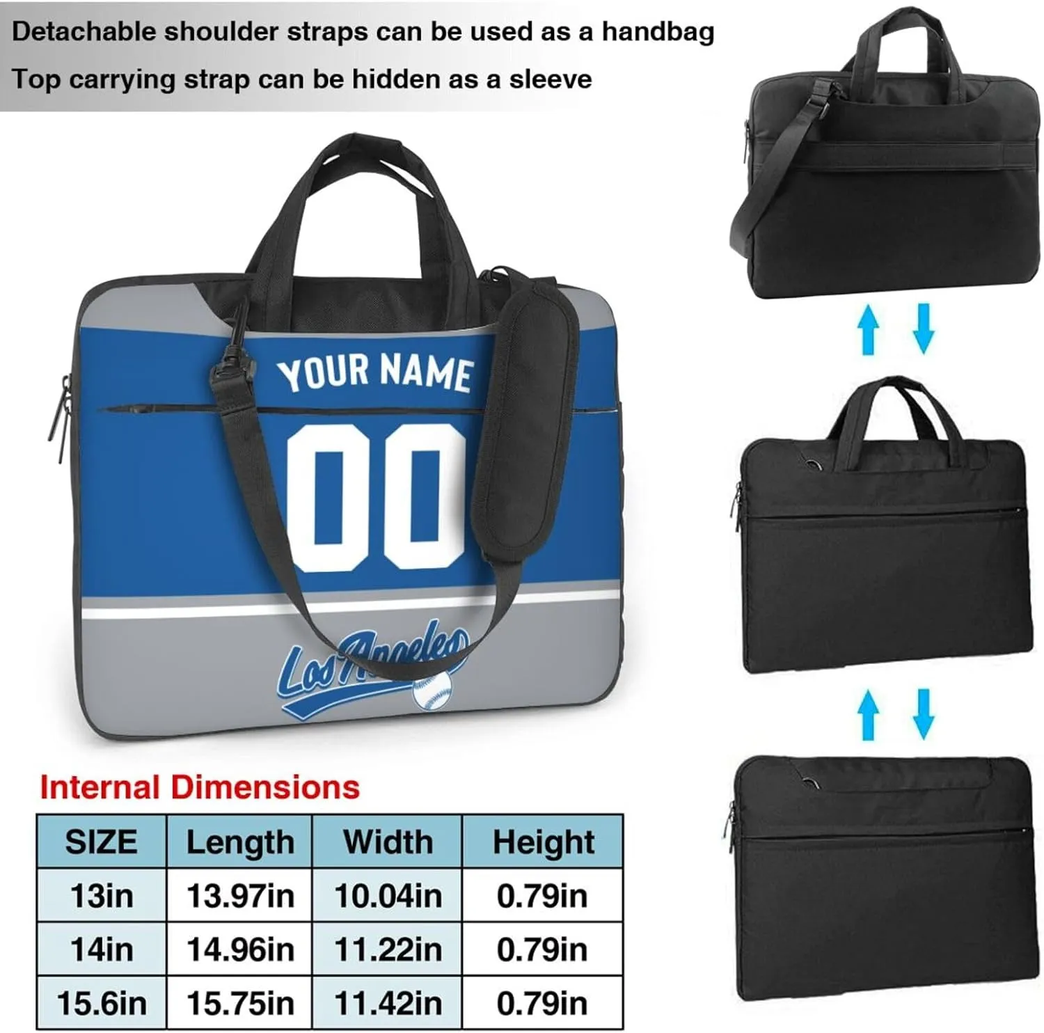 Custom Laptop Bag Baseball Fans Gifts Custom City Classic Laptop Shoulder Bag Briefcase Protective Messenger Bag