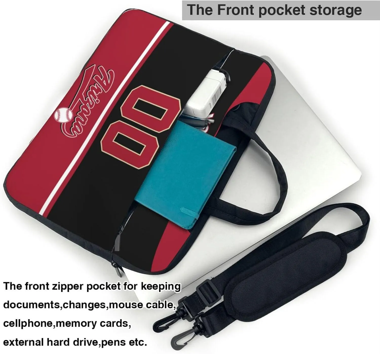 Custom Laptop Bag Baseball Fans Gifts Custom City Classic Laptop Shoulder Bag Briefcase Protective Messenger Bag