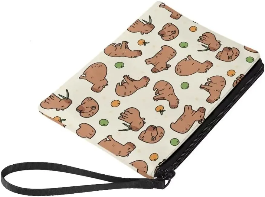 Cute Capybara Coin Purse for Women Girls Cosmetic Bag Large Capacity Wallet Coin Bag Change Pouch Toiletry Kit Handy Bags