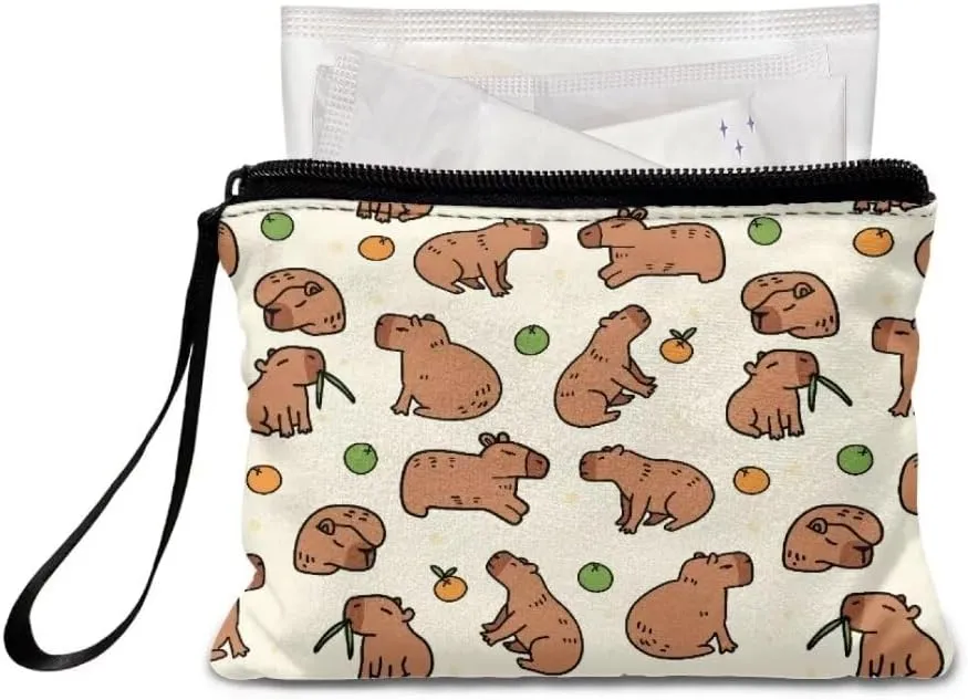 Cute Capybara Coin Purse for Women Girls Cosmetic Bag Large Capacity Wallet Coin Bag Change Pouch Toiletry Kit Handy Bags
