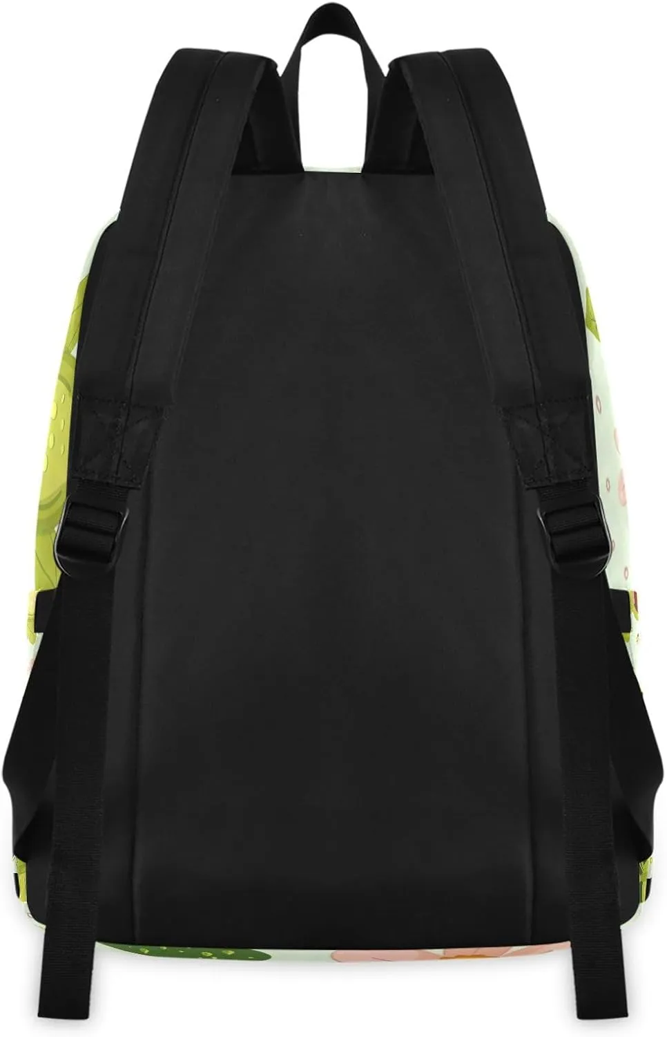 Cute Frog Green Kids Book Bags Waterproof Lunch Bag, Girls Backpacks Elementary