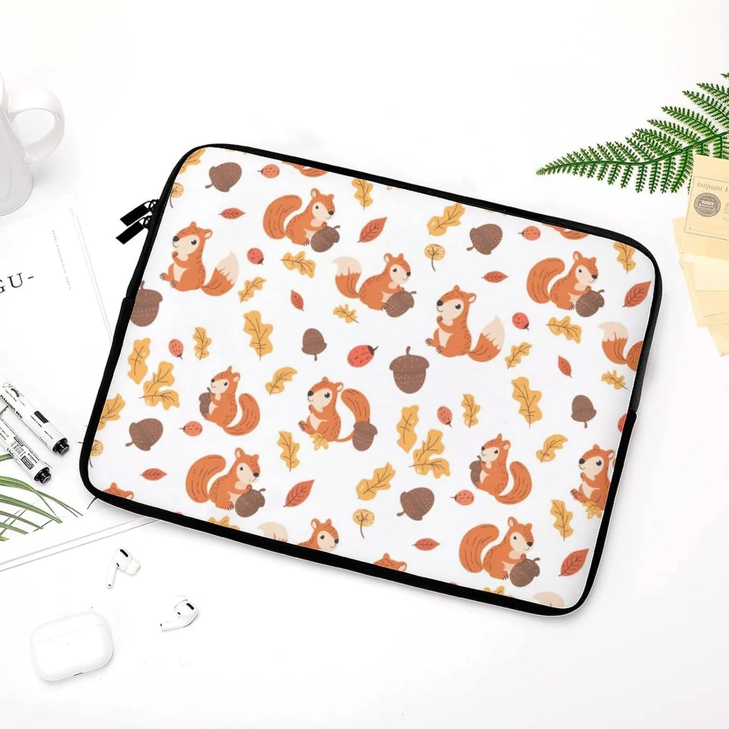Cute Squirrel Personalized Laptop Bag Business Casual Laptop Cases Slim Computer Bag Briefcase