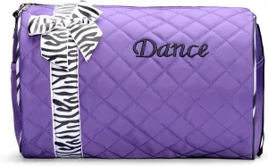 Dance Duffle Bag for Girls, Kids Travel Bag with Adjustable Carry On and Handy Pouch, Dance Accessories For Girls (Purple)