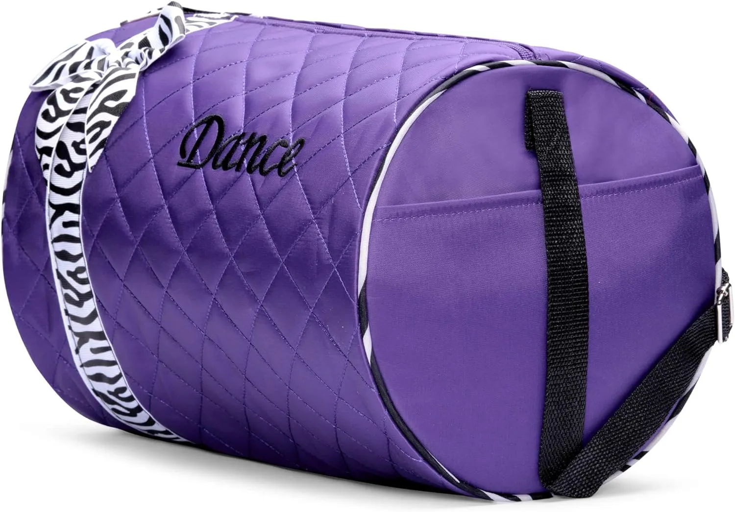 Dance Duffle Bag for Girls, Kids Travel Bag with Adjustable Carry On and Handy Pouch, Dance Accessories For Girls (Purple)