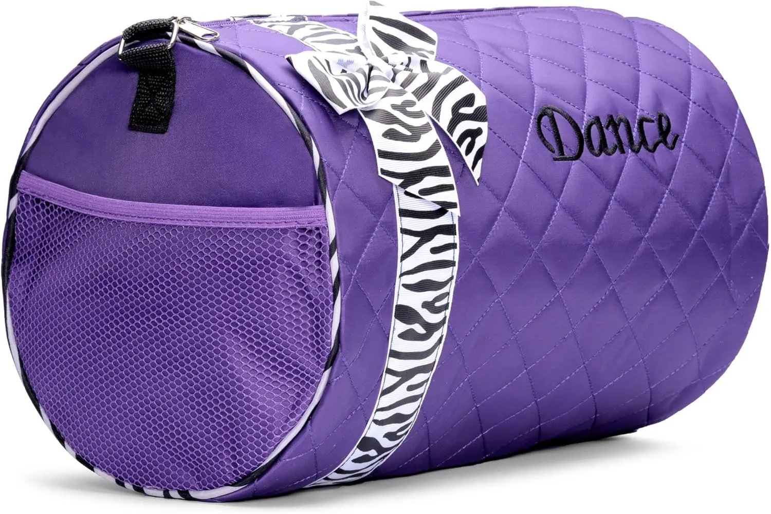 Dance Duffle Bag for Girls, Kids Travel Bag with Adjustable Carry On and Handy Pouch, Dance Accessories For Girls (Purple)