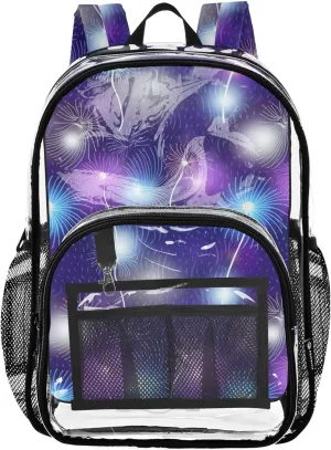 Dandelions Colorful Blue Purple Women Clear Backpack Cute Boys Backpacks for Girls Plastic Transparent Bookbag