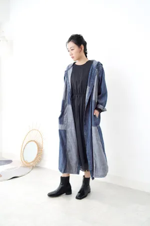 Denim patchwork shirt dress