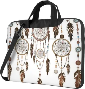 Dream Catcher Feathers Modern 13-15.6 Inch Laptop Bag For Man And Women, Computer Messenger Bag, Trendy Shoulder Strap Design