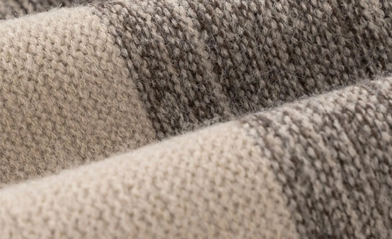 Earth-Tone Colorblock Knit Cardigan