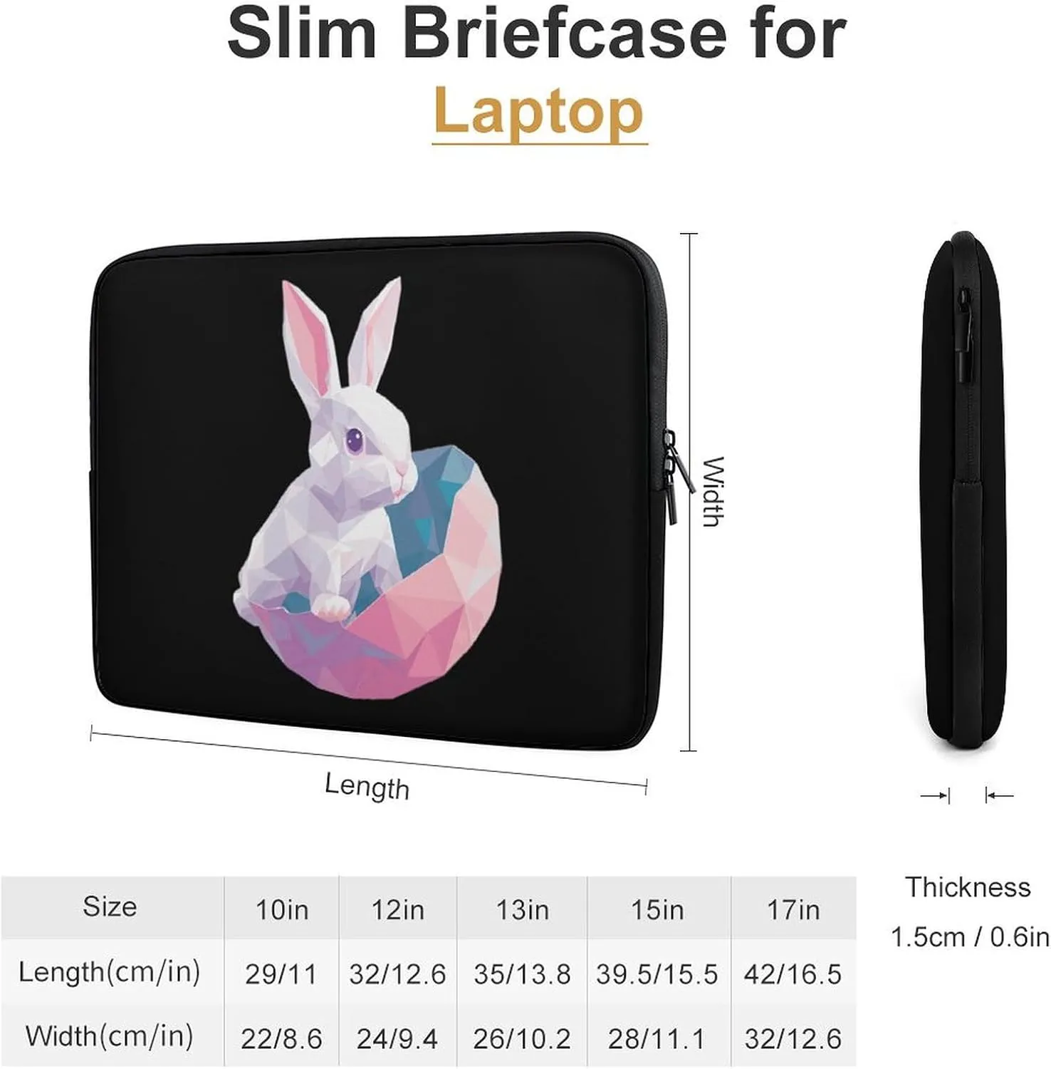 Easter Bunnies Personalized Laptop Bag Business Casual Laptop Cases Slim Computer Bag Briefcase