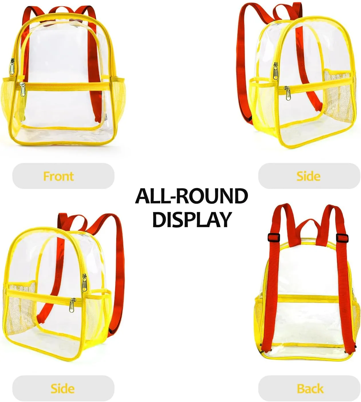 emissary Clear Mini Backpack Stadium Approved, Clear Small Transparent Backpacks For School, 12x12x6 Clear Stadium Bag For Concerts Work Festival Security Travel Sporting Events
