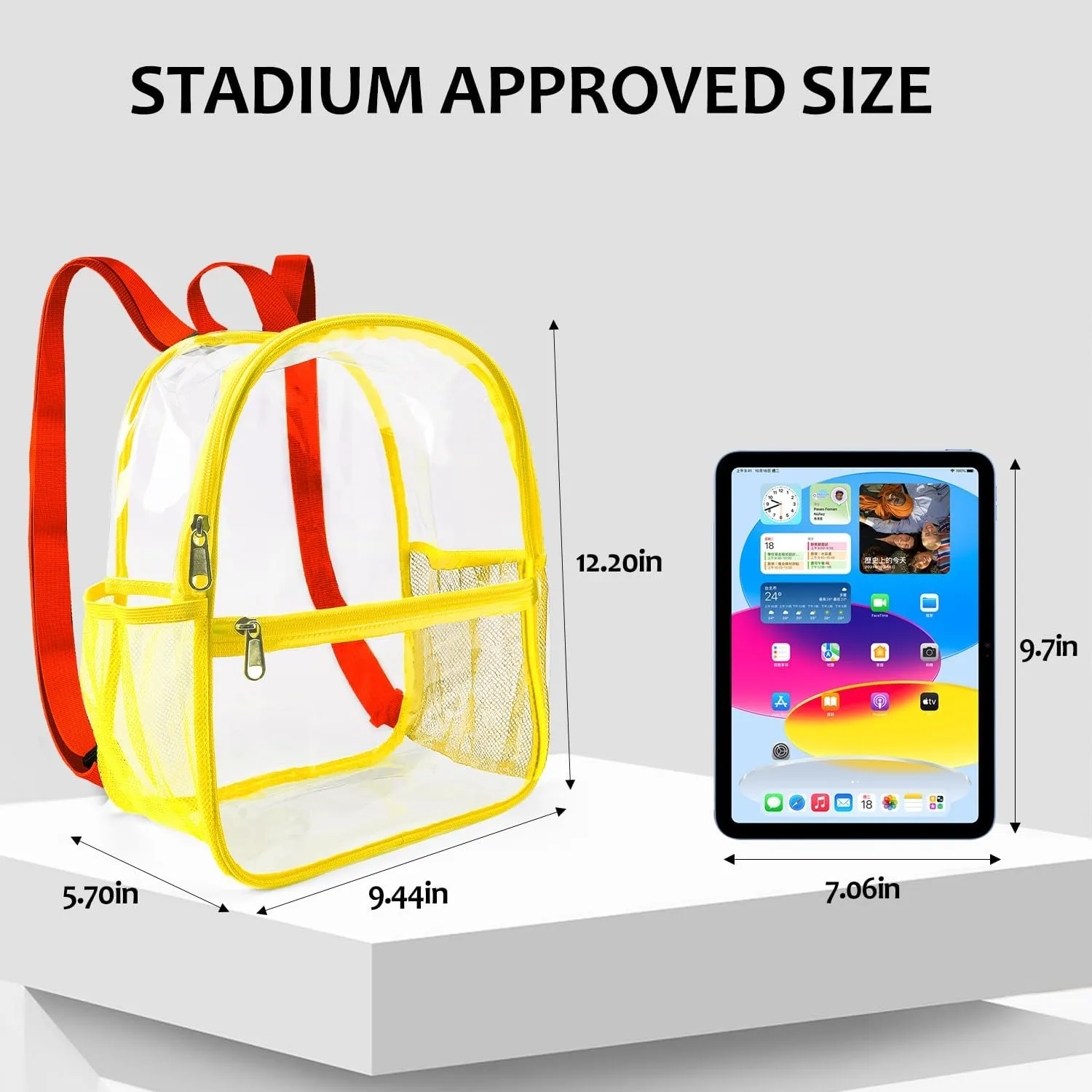 emissary Clear Mini Backpack Stadium Approved, Clear Small Transparent Backpacks For School, 12x12x6 Clear Stadium Bag For Concerts Work Festival Security Travel Sporting Events