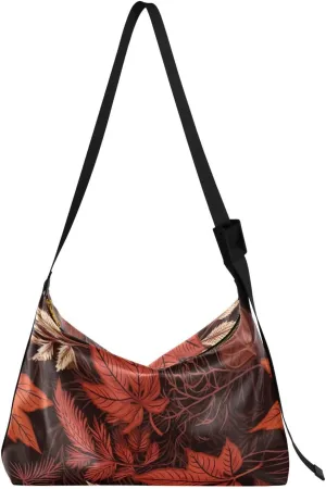 Fall Maples Tote Bag for Women Large Hobo Bags Crossbody Bags Leather Tote with Adjustable Strap for School