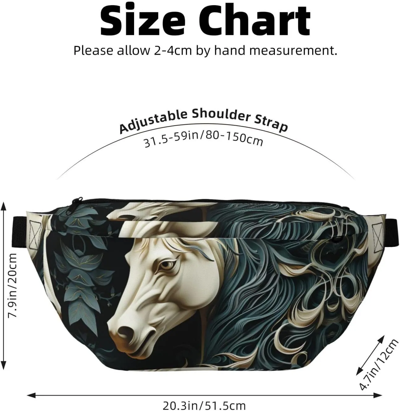 Fanny Pack for Men Women Horse Pattern Belt Bag with Adjustable Strap Fashion Waist Bag Waist Pack for Travel