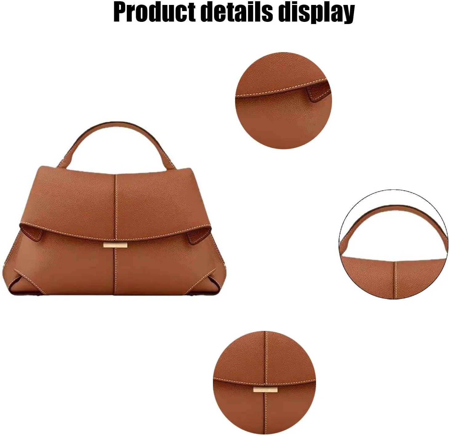 Fashion Leather Handbag for Women, Top Handle Bag, Designer Crossbody, Classic Hobo Purse with Adjustable Strap.